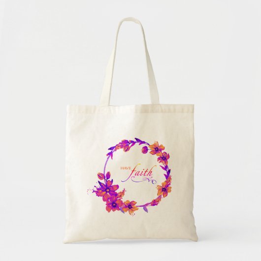 Wreath Flowers Greenery Floral Religious Tote Bag (Voorkant)