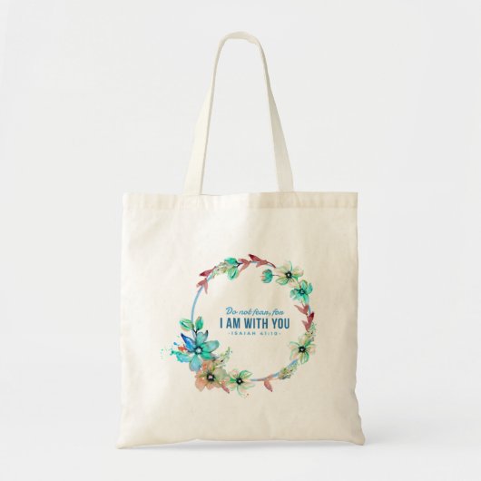 Wreath Flowers Greenery Floral Religious Tote Bag (Voorkant)