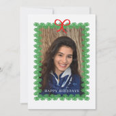 Wreath Framed Holiday Photo Card Feestdagenkaart (Voorkant)