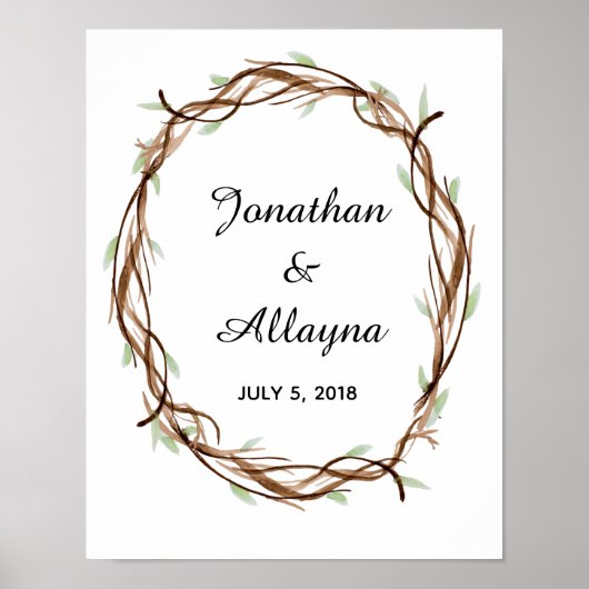 Wreath Guest Book Alternative voor weddenschap Poster (Voorkant)