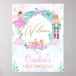 Wreath Land of Sweets Nutkraker Birthday Welcome Poster