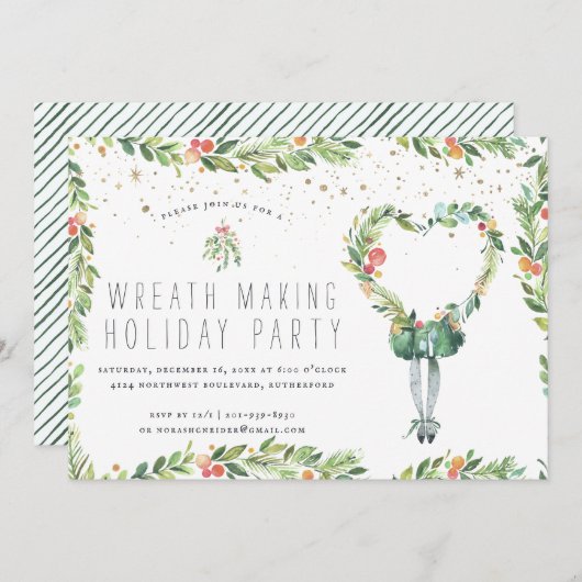 Wreath Making | Uitnodiging feestdag (Voorkant / Achterkant)