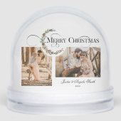 Wreath & Merry Christmas Multi-Photo Snow Globe Sneeuwbol (Voorkant)