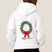 Wreath Merry kerst Hoody (Achterkant)