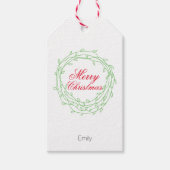 Wreath Merry-kerst op maat Cadeaulabel (Voorkant)