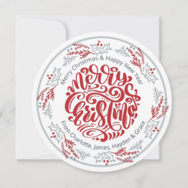 Wreath Merry kerst - Persoonlijke foto Feestdagenkaart