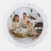 Wreath Merry kerst - Persoonlijke foto Ornament Kaart (Achterkant)