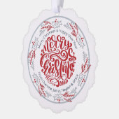 Wreath Merry kerst - Persoonlijke foto Ornament Kaart (Links)