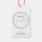 Wreath Merry kerstcadeau Labels Greenery Cadeaulabel (Voorkant)