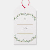 Wreath Merry kerstcadeau Labels Greenery Cadeaulabel (Achterkant)