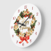 Wreath met Prettige feestdagen Script Grote Klok (Hoek)