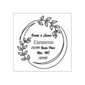 Wreath. Naam en adres. Rubberstempel (Afrduk)