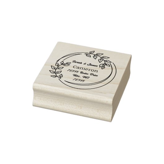Wreath. Naam en adres. Rubberstempel (Stempel)
