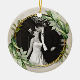 Wreath Newly Wed Photo Keramisch Ornament