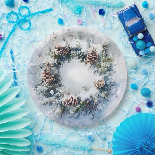 Wreath Papieren Bordje (Feest)