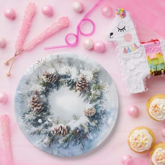 Wreath Papieren Bordje (Feest)