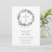 Wreath Pink Cross First Community Kaart (Staand voorkant)