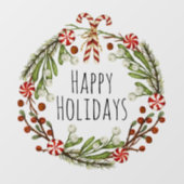Wreath Prettige feestdagen Raamsticker (Vel)
