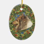 Wreath Rough Collie Keramisch Ornament (Voorkant)