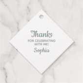 Wreath & Roze Cross Communist Baptisme Christening Bedankjes Labels (Achterkant)