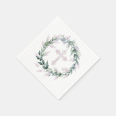 Wreath & Roze Cross Communist Baptisme Christening Servet (Hoek)