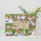 Wreath Rustic 10 Multi Photo Save the Date (Staand voorkant)