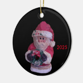 WREATH SANTA 2018 COLLECTOR CHRISTMAS KERAMISCH ORNAMENT (Links)