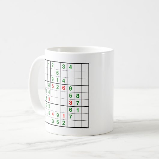 Wreath Sudoku met downloadbare puzzle Mok (Voorkant links)