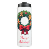 Wreath with Gingerbread Men Thermosbeker (Voorkant)