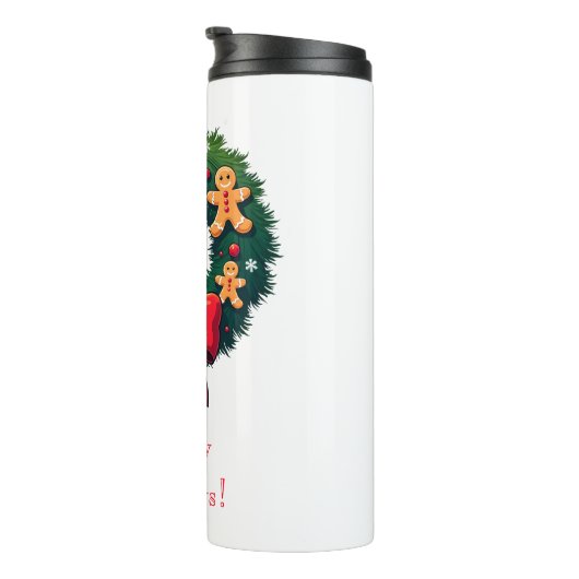 Wreath with Gingerbread Men Thermosbeker (Geroteerd rechts)