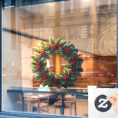 Wreath With Holly Berries Vector Art Logo Raamsticker (Cafe Raam)