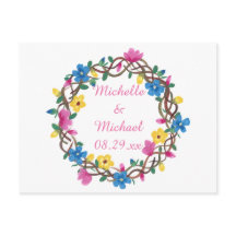 Wreathe Colorful Flowers sparen de Briefkaarten va