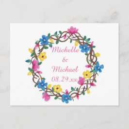 Wreathe Colorful Flowers sparen de Briefkaarten va
