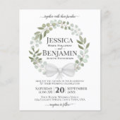Wreatof Greenery BUDGET Wedding Invitation (Voorkant)