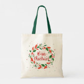 Wreator and Merry Kersttypografie Tote Bag (Achterkant)