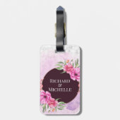 Wreator Floral Initiaal Letter Monogram Name Marbl Bagagelabel (Achterkant verticaal)