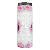 Wreator Floral Initiaal Letter Monogram Name Marbl Thermosbeker (Achterkant)