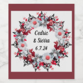 Wreator Modern Design Floral Flowers Wijn Etiket (Enkel label)