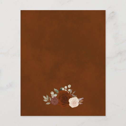Wreator of Rust Oranje Rozen BUDGET Wedding Invite (Achterkant)