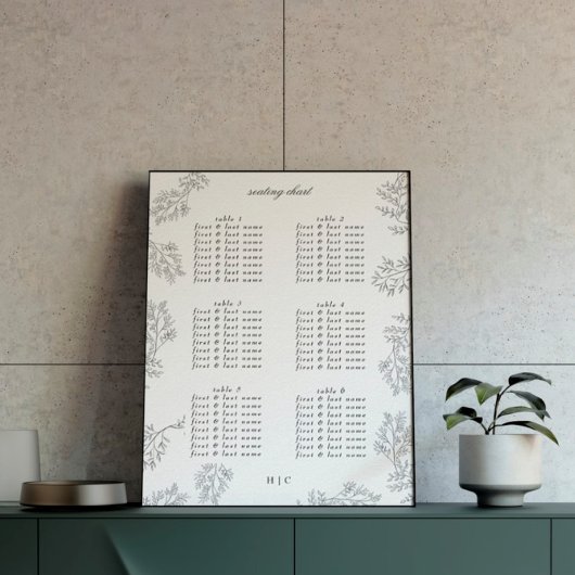 Wreator Traditional Floral Wreath Minimal Wedding Poster