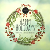 WreatPrettige feestdagen Business Logo Window Clin Raamsticker (Vel 3)