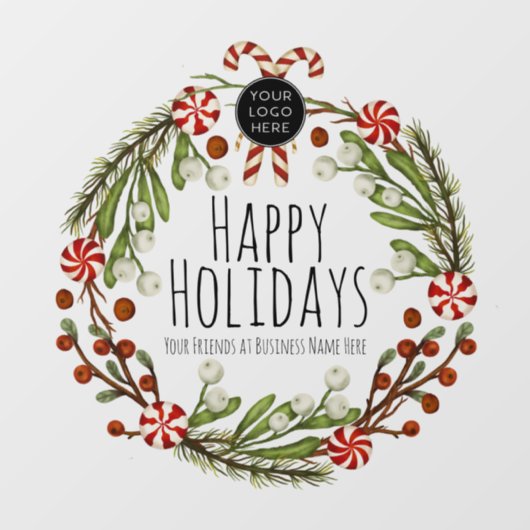 WreatPrettige feestdagen Business Logo Window Clin Raamsticker (Vel)