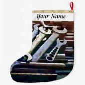 Wreches in de machinewinkel grote kerstsok (Achterkant)