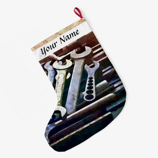 Wreches in de machinewinkel grote kerstsok (Achterkant (Hangend))