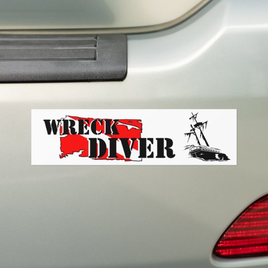 Wreck Diver Bumpersticker (Op auto)