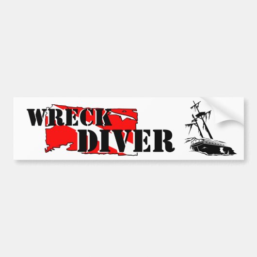 Wreck Diver Bumpersticker (Voorkant)