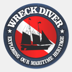 Wreck Diver (Ship)(r) Ronde Sticker