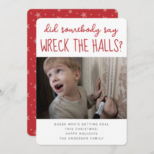 Wreck the Halls Funny Kerstfoto Feestdagenkaart