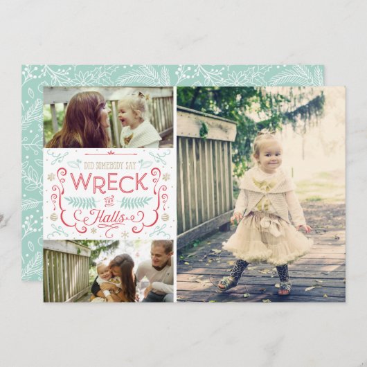 Wreck the Halls - Grappige familie kerst Kaarten (Voorkant / Achterkant)