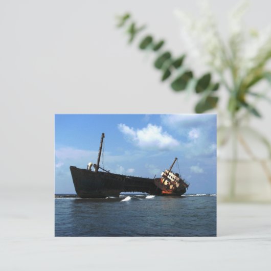 Wreck van de "Cavalier" E Coco Banderos, Panama Briefkaart (Staand voorkant)